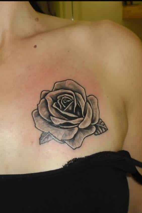 Rose Tattoos on Chest - Rose Tattoo on Chest Female