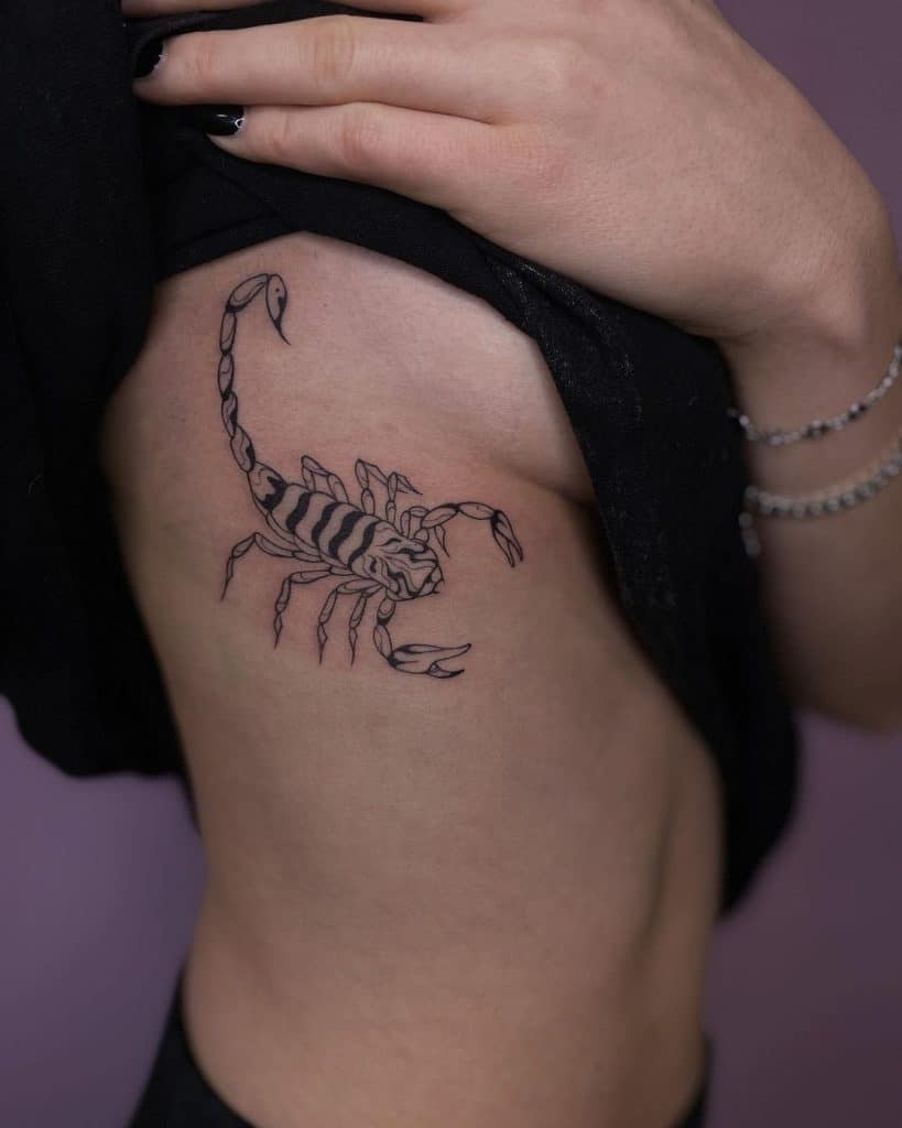 Crab for side belly tattoo for girls