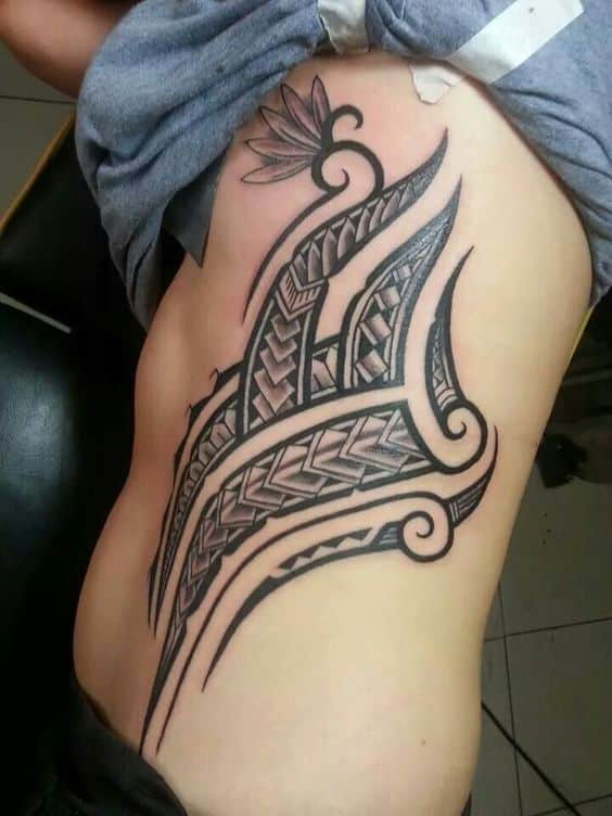 pattern style for side belly tattoo for girls