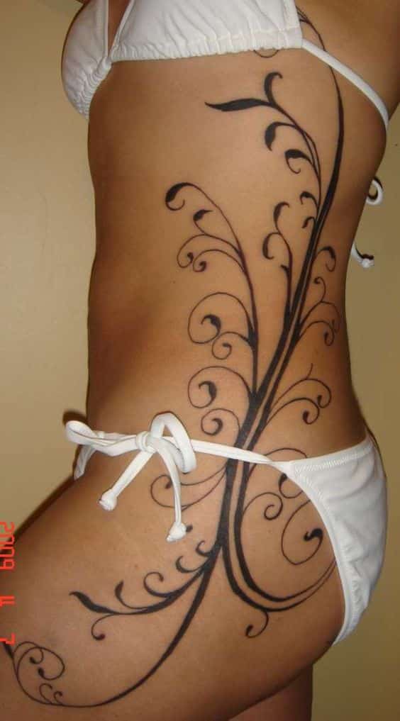 creeper for side belly tattoo for girls