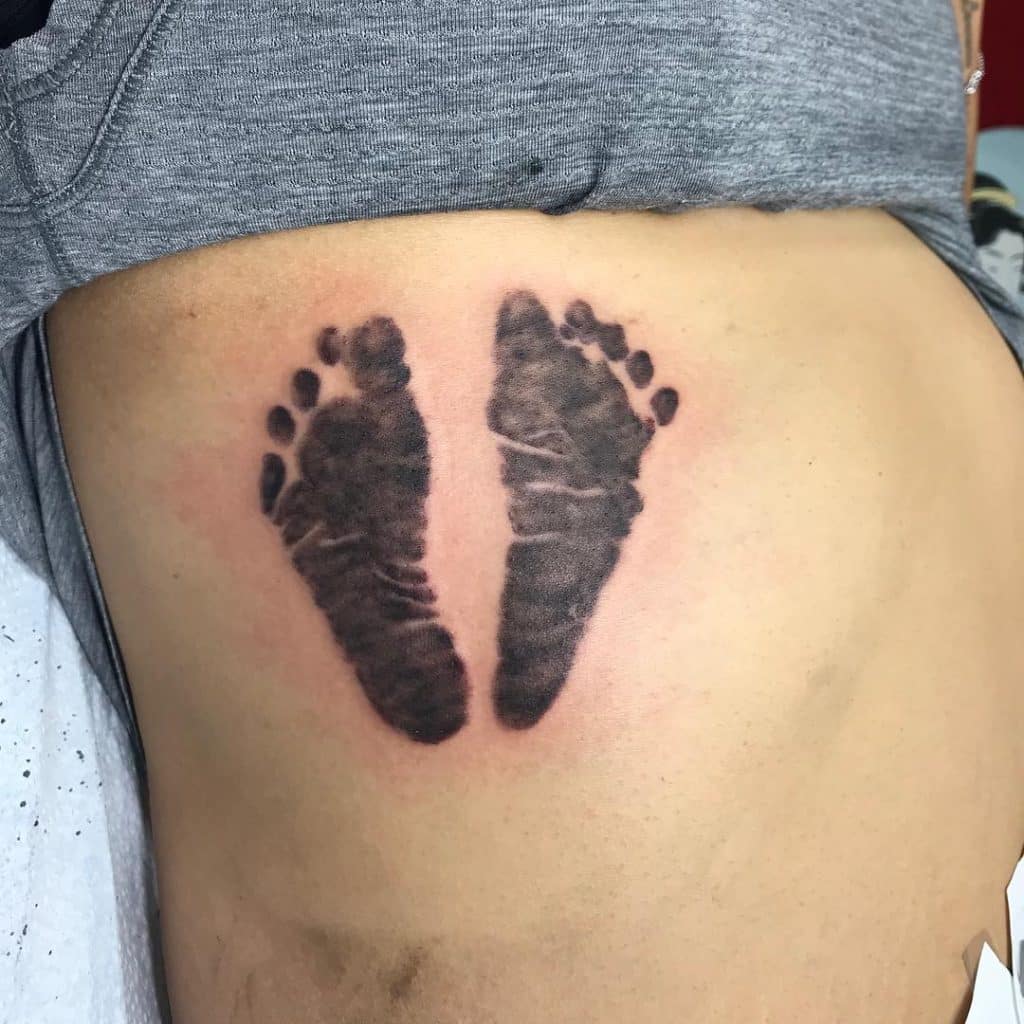 foot mark for side belly tattoo for girls
