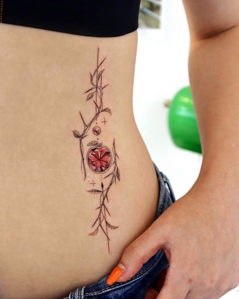 new idea as apple for side belly tattoo for girls