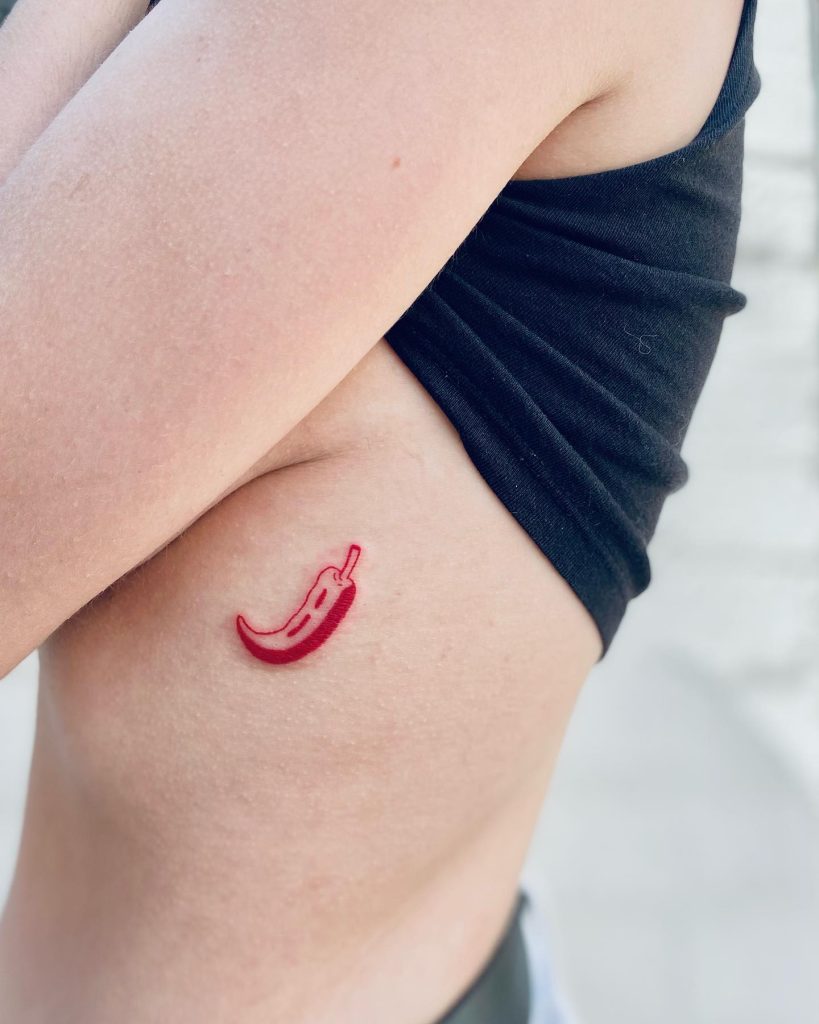 red chili for side belly tattoo for girls