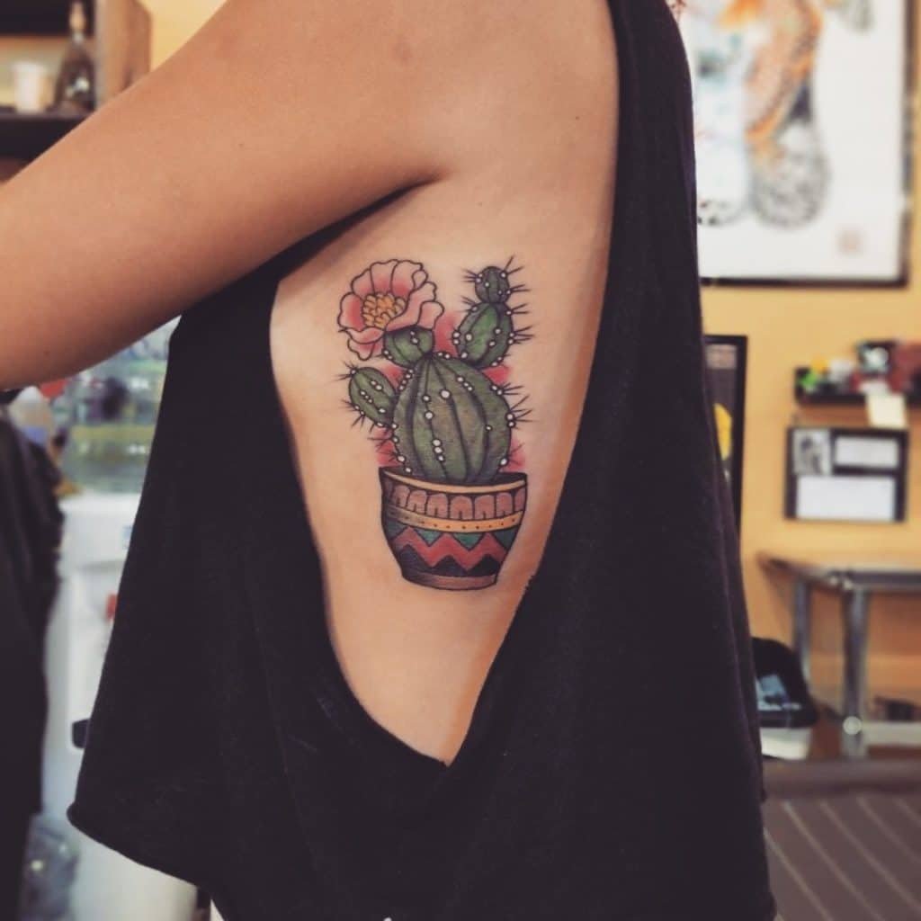 CACTUS plant for side belly tattoo for girls