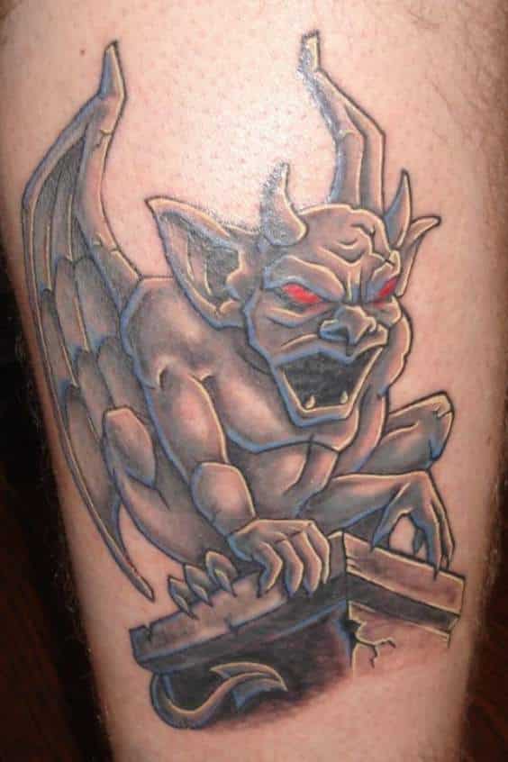 Red Eyes gargoyle tattoo