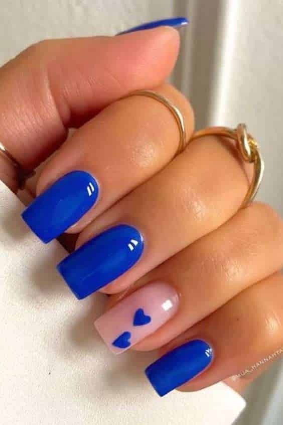 Blue Square Nail Design