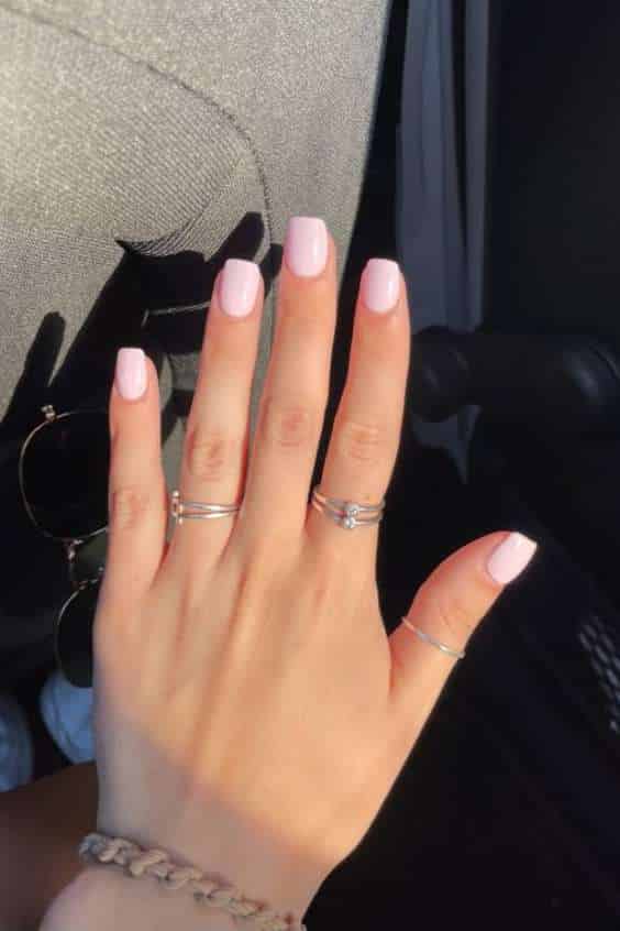 Simple Short Pink Nails