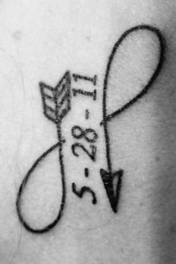 Date initial Arrow tattoo