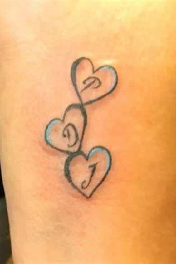 3 kid heart tattoo