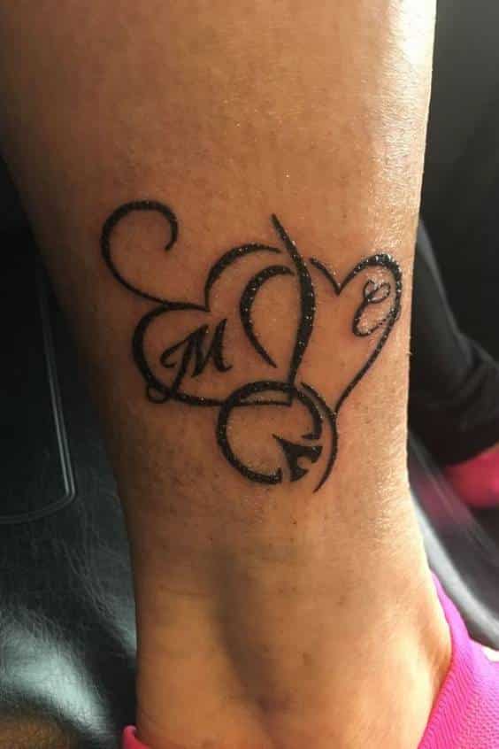Heart tattoo - initials children