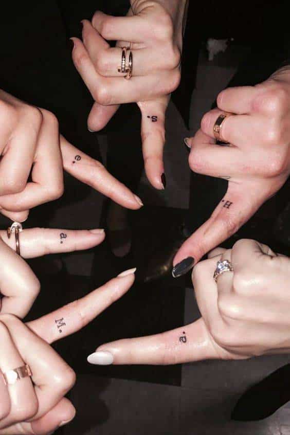 Group finger tattoo idea