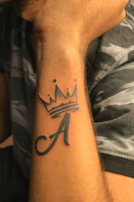 Crown with name tattoo