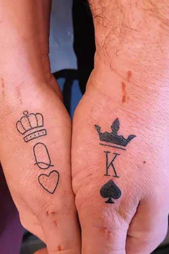 Design Ideas For Couple King And Queen Tattoos