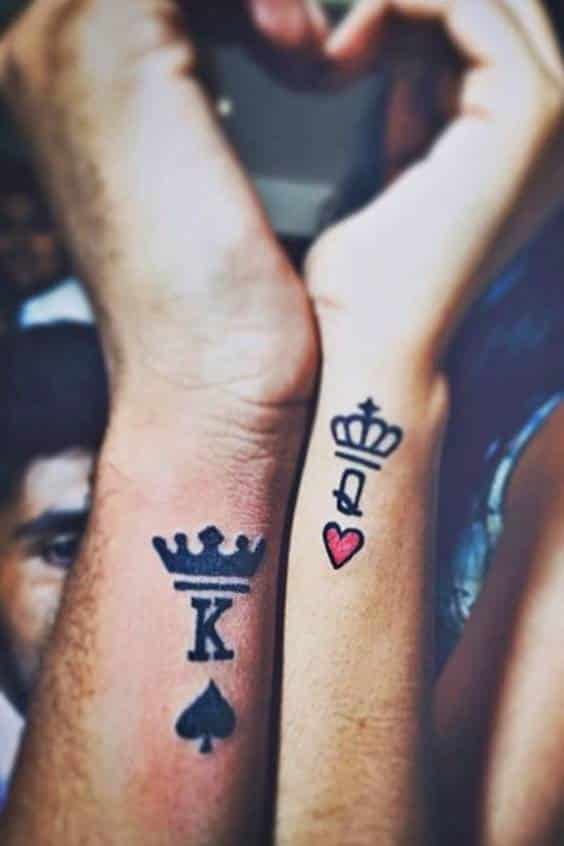 king queen couple Initial tattoo