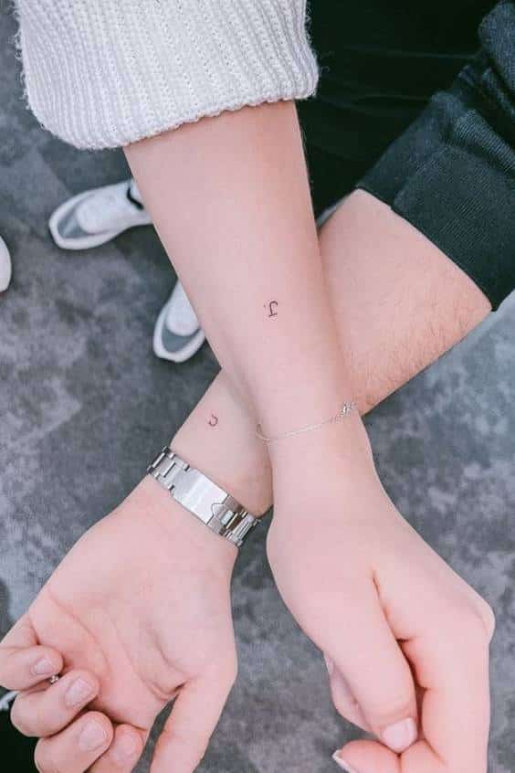 His & Hers Initials Tattoo