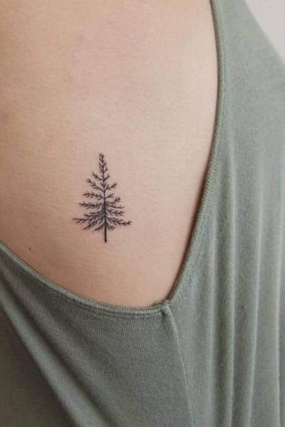 floral Pine tree tattoo