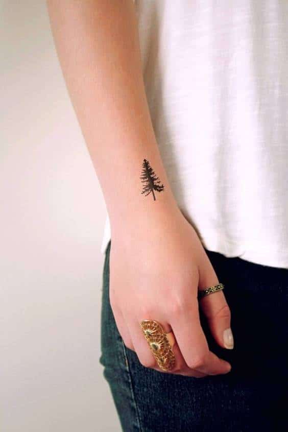 Pine tree temporary tattoo