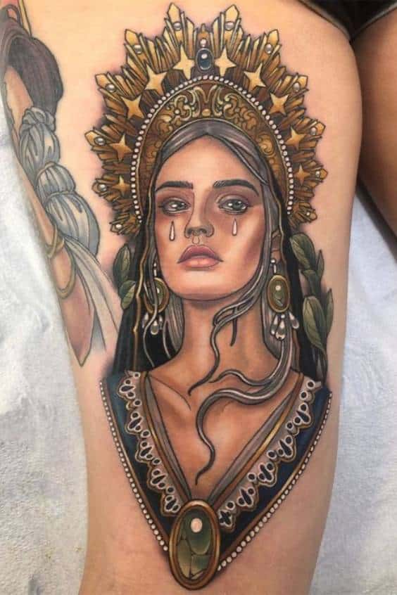 Artistic Catholic Mary Tattoo Designs