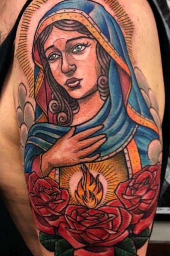 Divine Virgin Mary Tattoo Designs