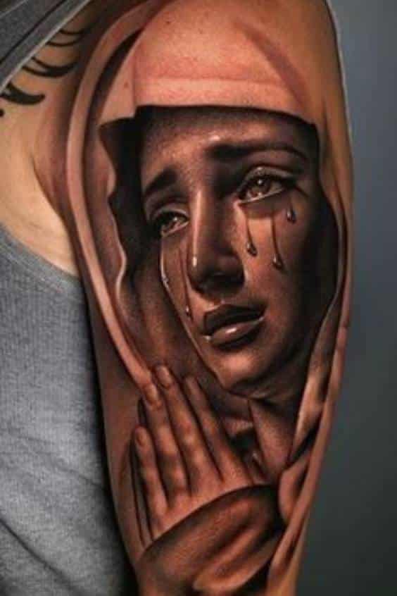 Meaningful Virgin Mary Tattoo