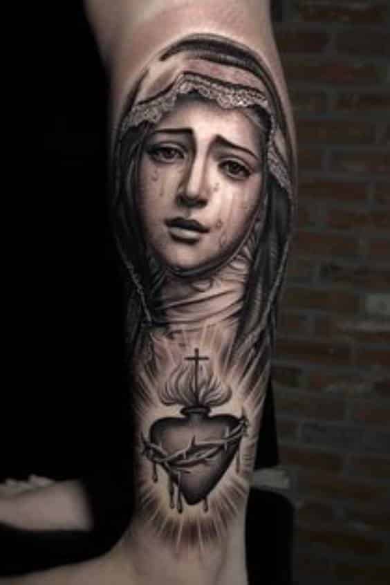 Inspiring Virgin Mary Tattoo