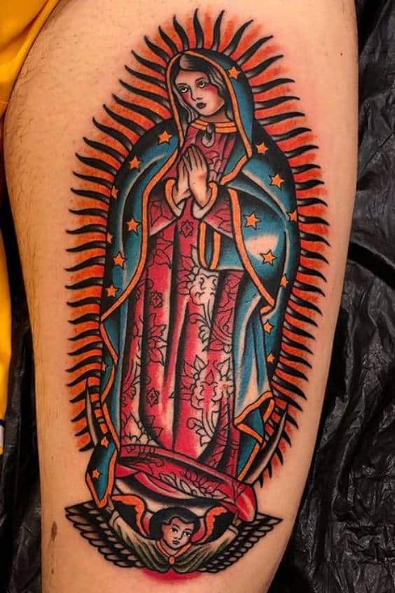 Divine Virgin Mary Tattoo Designs