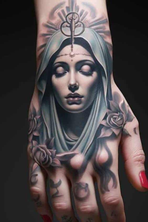 The Significance of the Virgin Mary Hand Tattoo