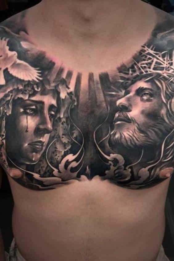 Great Virgin Marry Tattoos Tattoo Ideas for Men Chest