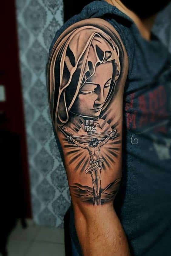 Tattoo Virgin Marry With Jesus