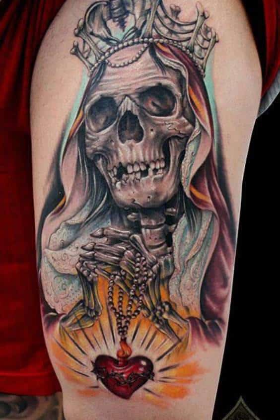 Cool Virgin Mary Skeleton Tattoos