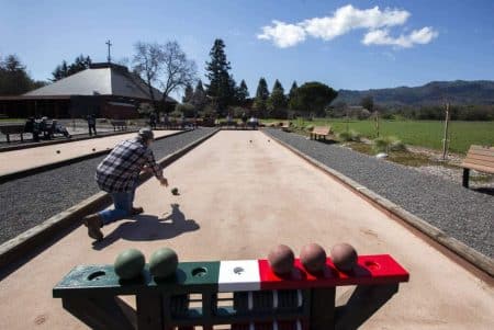 Bocce Ball stands