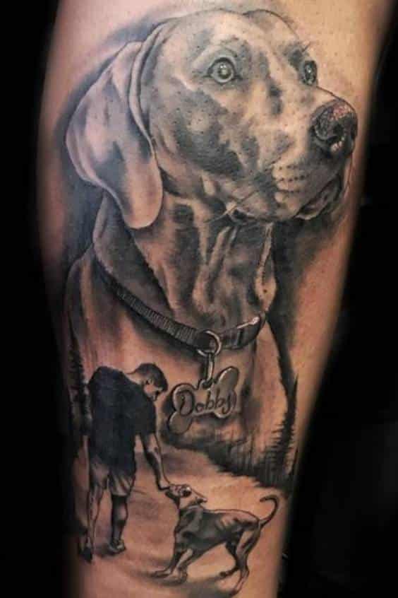 Amazing Weimaraner Dog Tattoo Ideas