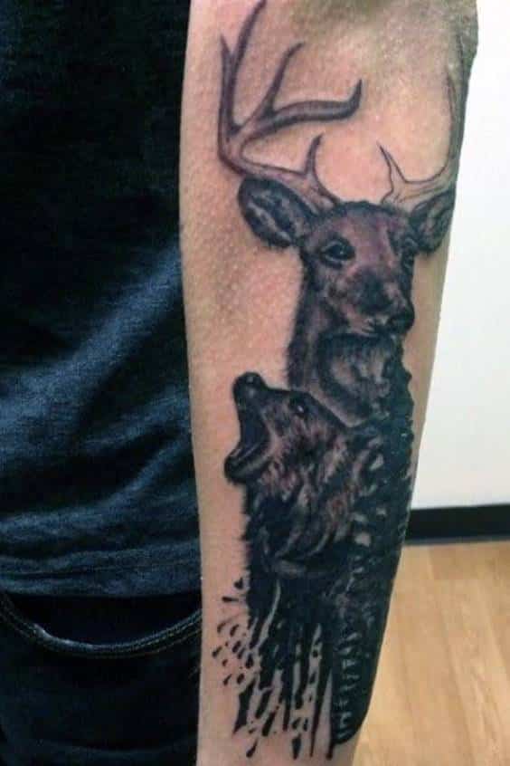 Dog Hunting Tattoos on Forearm