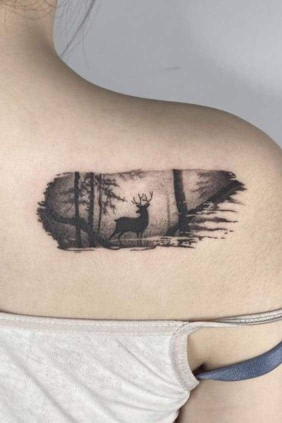 Minimalist Hunting Tattoos on Shoulder