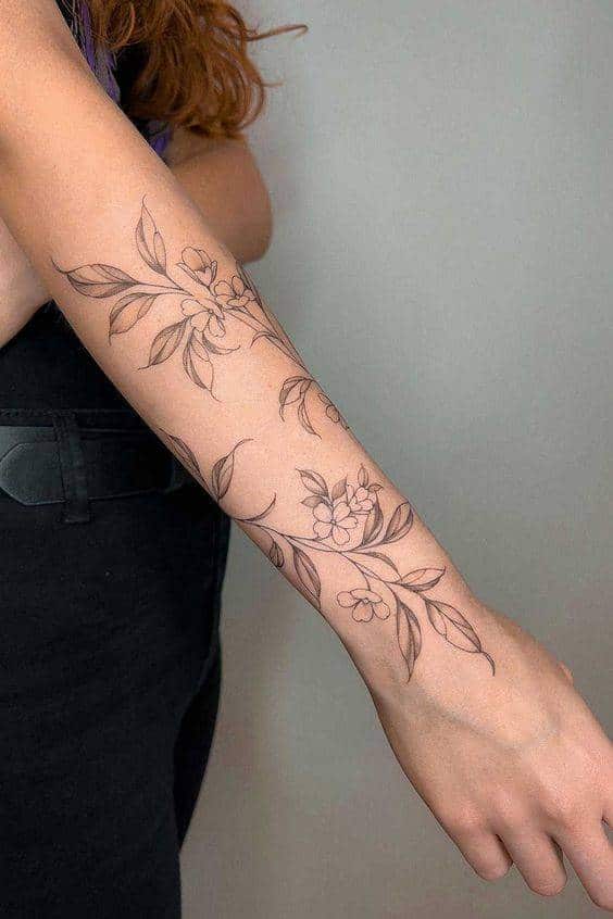 Arm Vine Tattoos for Girls