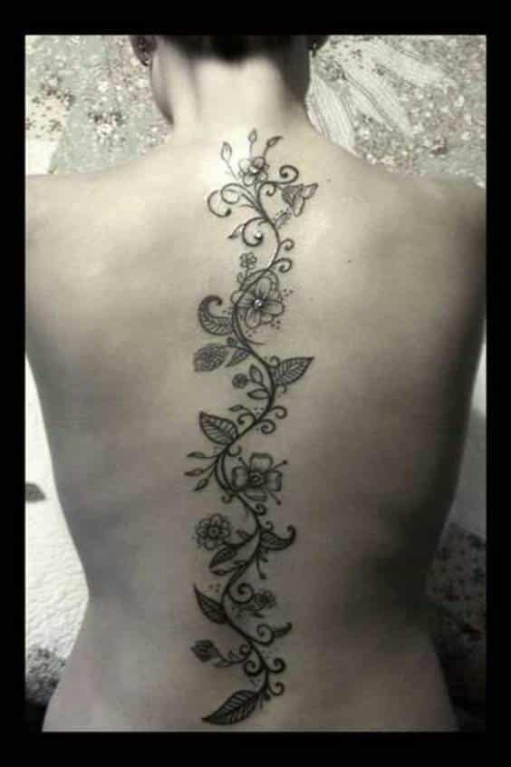 Back vine tattoo