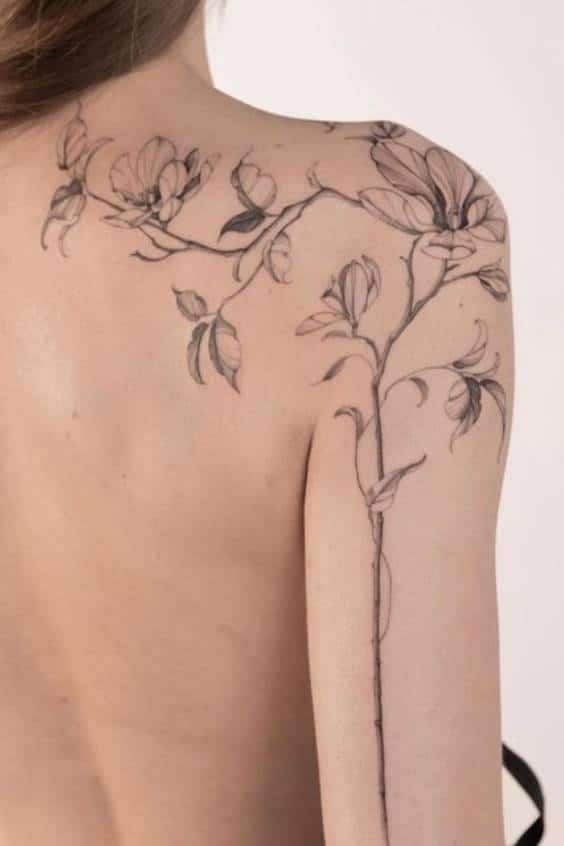 Vine Tattoo Back Shoulder