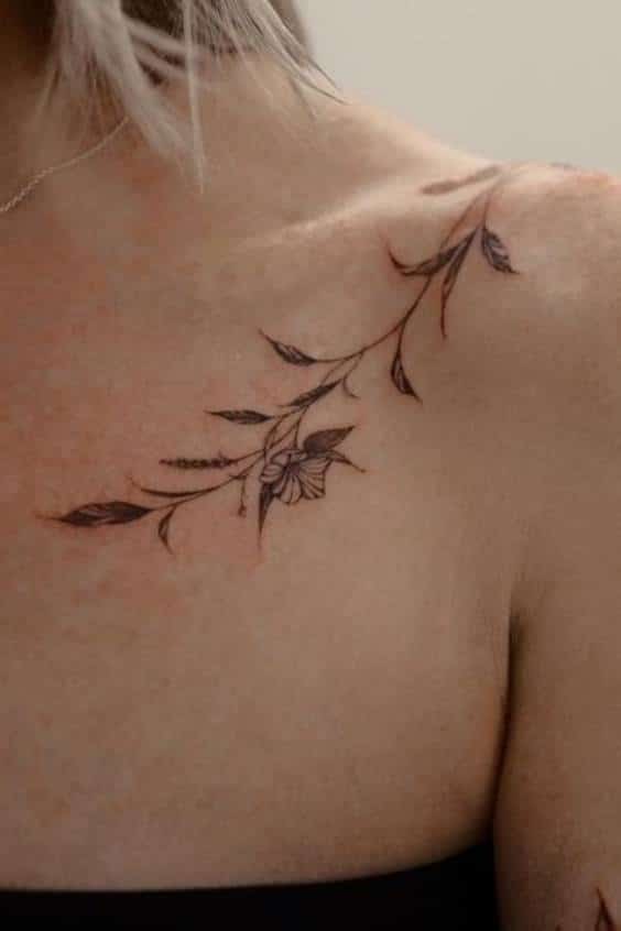 Simple Flower Vine Tattoos For Understated Beauty