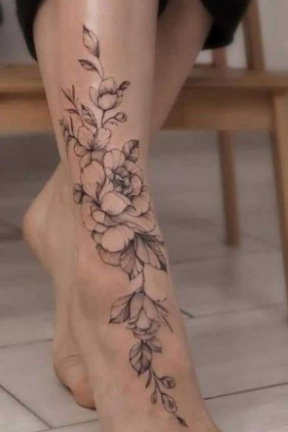 botanical vine tattoo