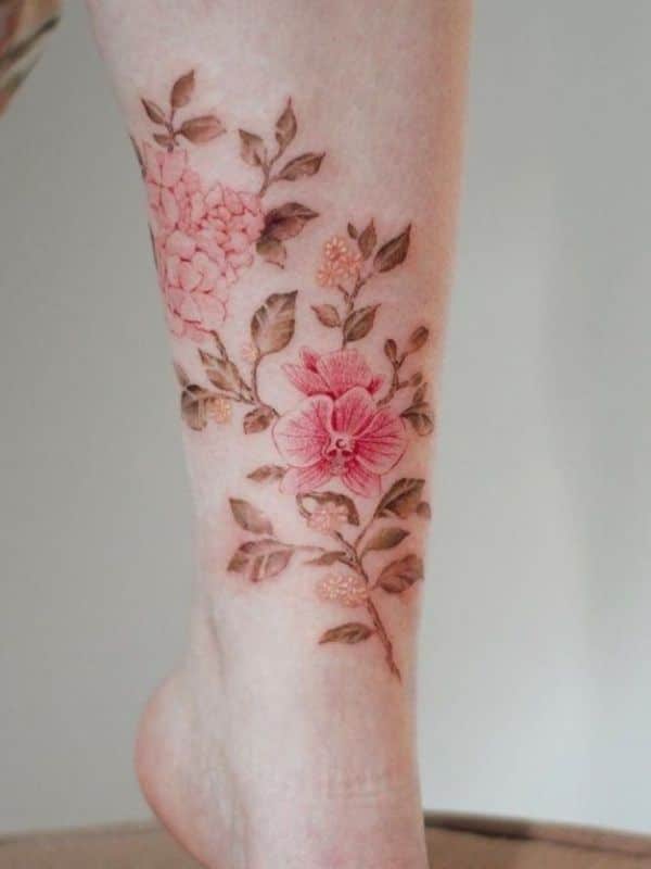 lily Ankle Tattoo