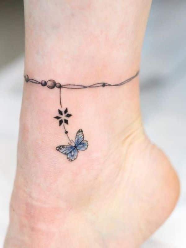Butterfly Tattoo on Ankle