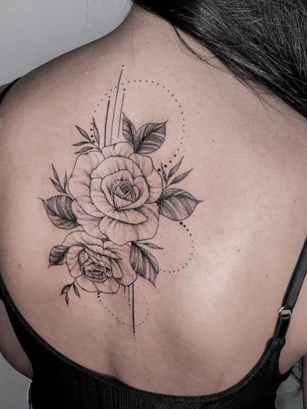 Black Rose Back Tattoos