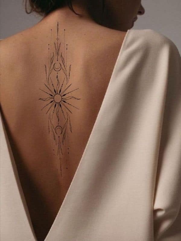 Sun with Geometric Tattoo