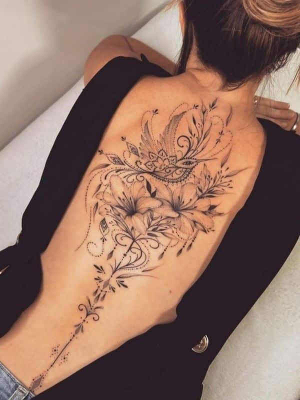 Beautiful Rose Back Tattoos