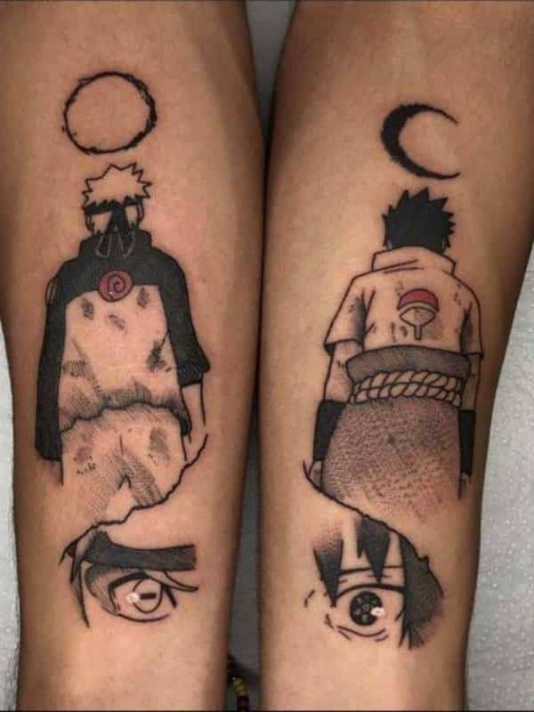 Tattoos anime sketches Naruto Sasuke