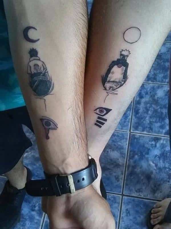 Naruto and Sasuke sun and moon tattoo