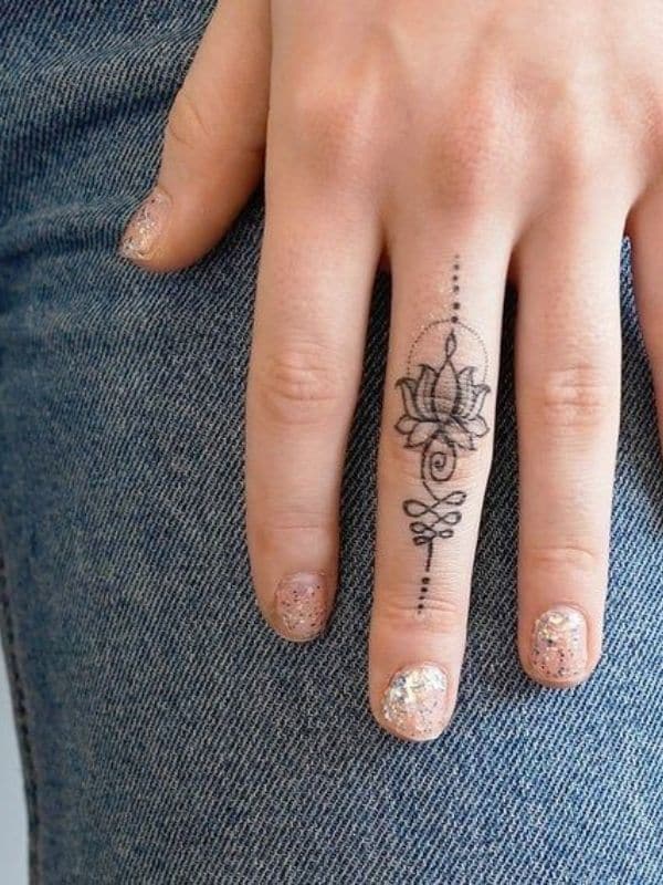 Floral Finger Tattoos