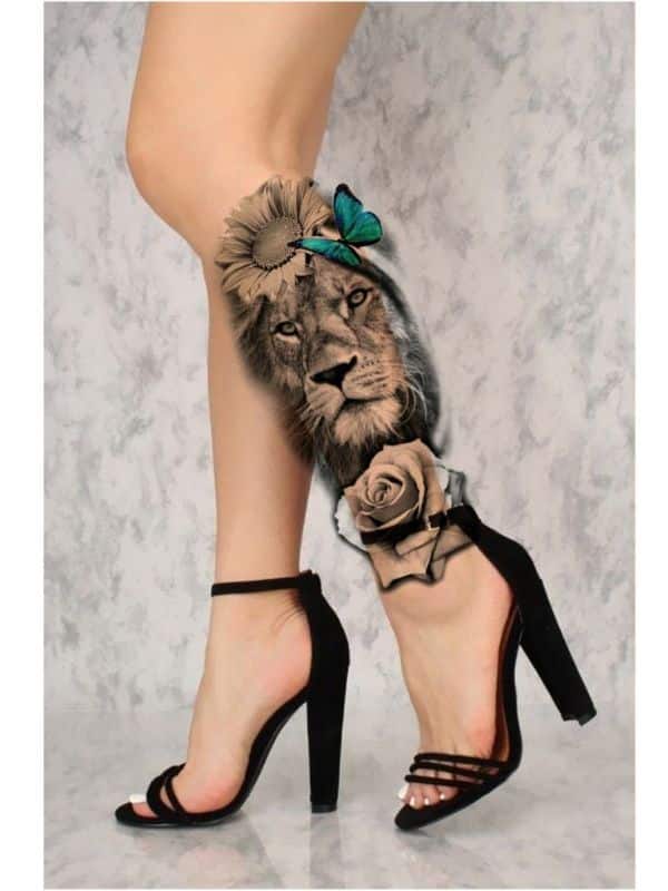 Lion Tattoo on ankle