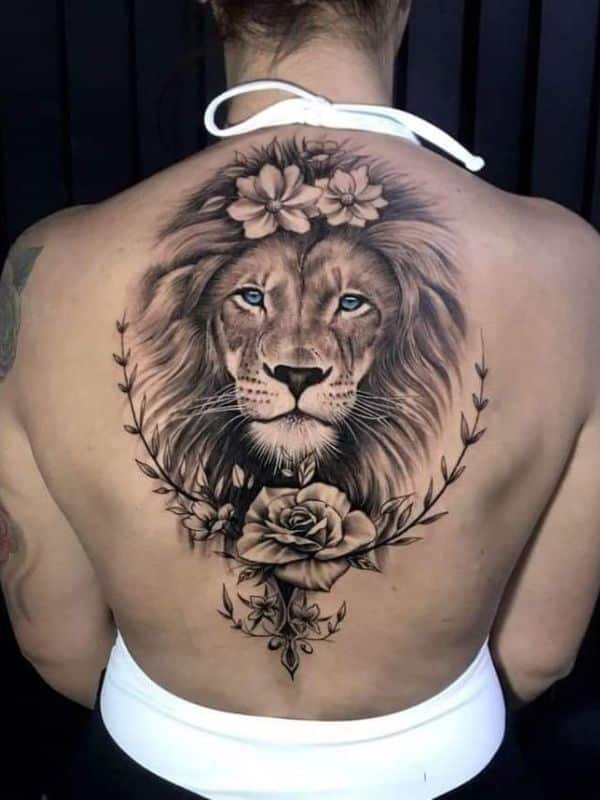 Lion Tattoo on Spine