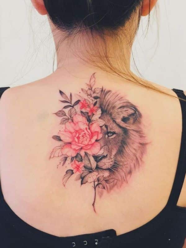 Rose with Lion Tattoo